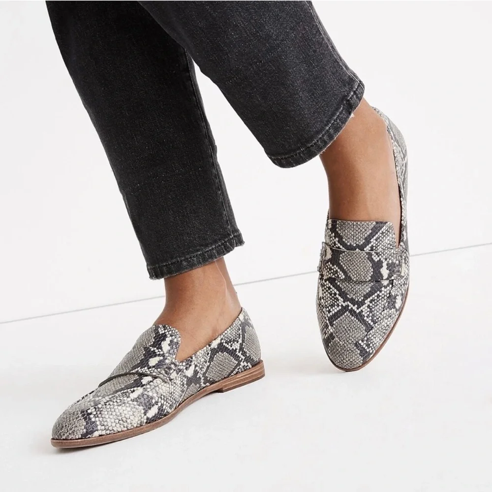 Madewell The Alex Loafer Snake Embossed Leather